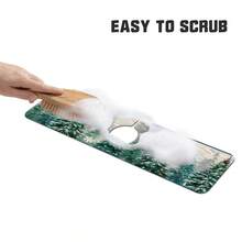 1 buc Covoraș de Stropire cu Temă de Crăciun, Covoraș de Picurare pentru Chiuveta de Baie de Acasă, Design de Reni și Brad de Crăciun, Potrivit pentru Diverse Robinete, Fabricat din Material de Cauciuc cu Gel de Siliciu - Multicolor - Vizualizare 9
