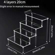 1pc Luxury Transparent Acrylic Multi-Tier Perfume Display Stand, Home Decor | Room Beauty Storage Display Rack, Home Decor. Suitable For Organizing And Storing Kitchen Accessories. - Clear - View 11