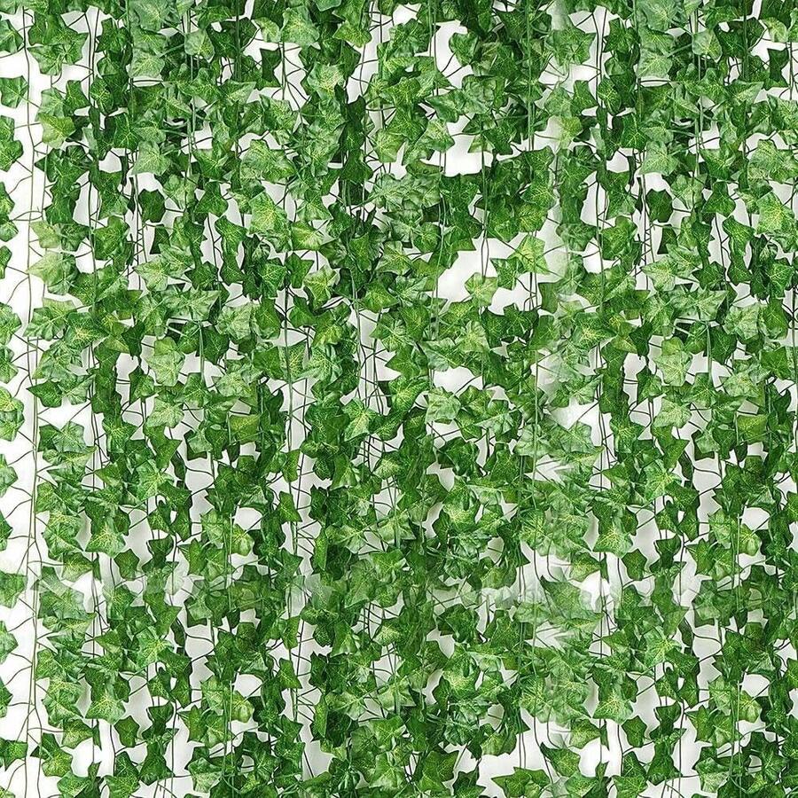 24 Pack 172 FT Artificial Ivy Garland Greenery Outdoor Faux Plants Leaf Garland Fake Vines For Bedroom Aesthetic Home Garden Office Wedding Wall Decor