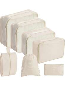 7pcs/Set Travel Packing Cubes Luggage Organizer Bags For Clothes, Shoes, Underwear