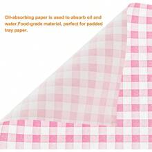 HARFINGTON 100pcs Square Checkered Wax Paper Sheets 9.84" X 9.84" Oilabsorbing Dry Food Wrapping Paper For Sandwiches Baking Picnics Bread Hamburgers Pink - 984inchx984inch - View 5