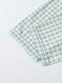 2pcs Women Plaid Print Pajama Set, Long Sleeve Button Collar Top And Long Pants, Casual Sleepwear Homewear Suit For Autumn/Winter, Fall Clothes