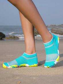 ZVB Couples Water Shoes Suitable For Barefoot Lovers, Soft-Soled Women's Beach Shoes For Swimming, Diving, Outdoor Quick-Drying Summer Sandals, Fishing Water Shoes, Non-Slip Breathable Wading Shoes - 青碧色 - 查看 8