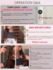 UKLISS 五档温度波浪卷发棒 | 120–200℃液晶显示屏防烫卷发器 – 快速加热造型器，适用于迷你卷发、长发和短发，女士圣诞礼物