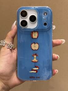 可愛漸層水果亮面軟手機殼，適用 17 Pro Max 17 Pro 17 16 15 14 13 12 11，卡通創意防震後蓋 - 藍色 - 查看 4