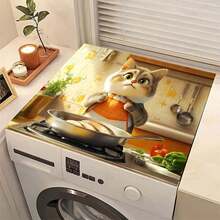 1 pièce Tapis de séchage de vaisselle pour comptoir de cuisine à imprimé chat, super absorbant cache les taches, tapis polyvalent à dos en caoutchouc pour égouttoir à vaisselle, machine à café, lave-linge