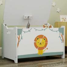 AIYAPLAY Caja de Almacenaje Juguetes, 53L, Baúl Juguetes Infantil, Organizador Juguetes con Tapa Abatible, Pistón de Gas para Niños, Niñas, Libros, Ropa en Guardería, Sala de Juegos, Dormitorio, Verde - Verde - Ver 9