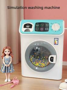 Children's Toy Washing Machine, Pretend Play Household Appliances Toys ,With Light And Sound Effects,Simulate The Process Of Washing Clothes,Pretend Toys ,Household Appliances Toys, Roleplay Game, Unisex Educational Toy, Festival Birthday Gift,Kids Toys,Mini Simulation Home Appliance Toy,Baby Toys,Girls Toys,Kids Games,Toddler Toys