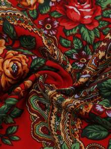 NAAMLOOS 63 Inch Floral Print Polyester Scarf, Oversized Shawl, Wrap, Poncho, Blanket For Women, Autumn/Winter,Beach,Holiday,Accessories,Travel Essential - Multicolor - View 7