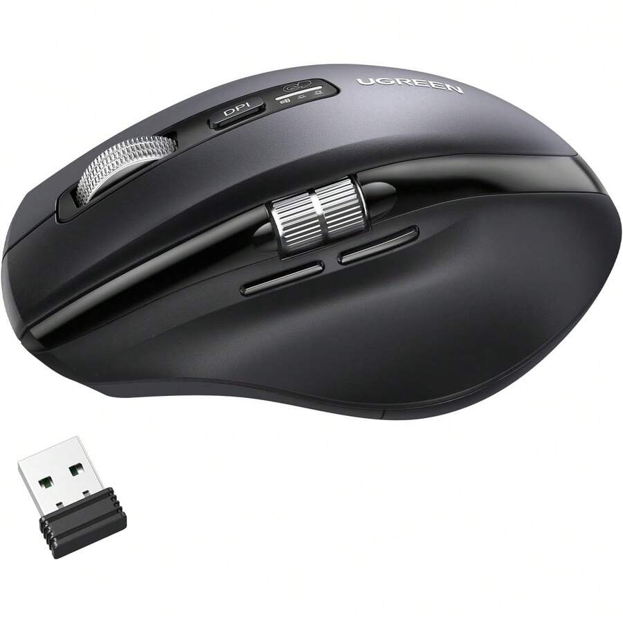 Mouse Inalámbrico 2.4G &, Scrolling Ultra-rápido, Ratón Ergonómico y Silencioso de 5000 dpi 5 Botones, 10M de Conexión, Compatible con, Linux, MacOS, Android y - 1 - Ver 1