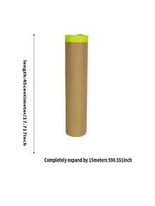 1 rolka laminowanego papieru maskującego do malowania olejem, papier maskujący do malowania natryskowego, folia maskująca do malowania, papier pakowy do ochrony podłóg, ram, mebli, samochodów, obrazów, napraw karoserii, projektów DIY, idealna do biura i zastosowań komercyjnych