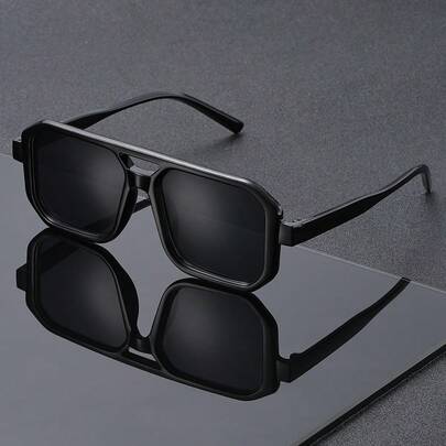 一副复古大框小脸太阳镜，纯色男女通用轻便透明眼镜，适合日常通勤，四季皆宜