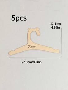 5pcs/10pcs Customized Children's Wooden Name Hanger, Personalized Kids Clothes Storage Rack Back To School - Multicolor - View 6