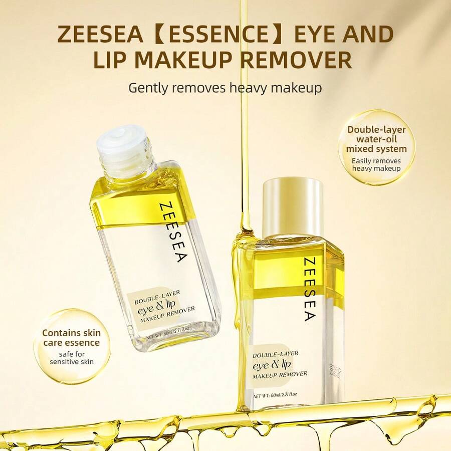Zeesea Double Layer Eye And Lip Makeup Remover, Removes Waterproof Makeup 80ml - Clear - View 1