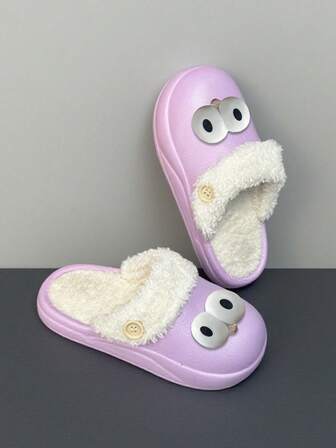Autumn & Winter New Fashion Slip-On Slippers | Cartoon 3D Big Eyes | EVA Soft Warm Anti-Slip | Thick-Soled Indoor & Outdoor | Couples Matching