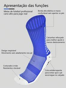 Men's Professional Soccer Socks Kit, Non-Slip, High-Top, Breathable, Sweat-Absorbing Technology, For Training And Competition - màu đen - Xem 5