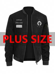 Kurtka męska w dużym rozmiarze, zapinana na suwak i z kołnierzem baseballowym, swobodny styl uliczny, odpowiednia na wiosnę i jesień