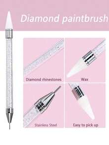 12格6种尺寸透明水钻，平底闪亮水晶美甲宝石，配有镊子、水钻夹和点钻笔，美甲工具，适用于指甲、面部、眼部化妆、工艺美甲用品、美甲饰品、便宜、情人节、廉价商品、旅行、旅行必备、房间装饰、情人节礼物、廉价物品、房间、1美元商品、度假必备、女士礼物、卧室、情人节、99美分 - 多色 3 - 查看 8