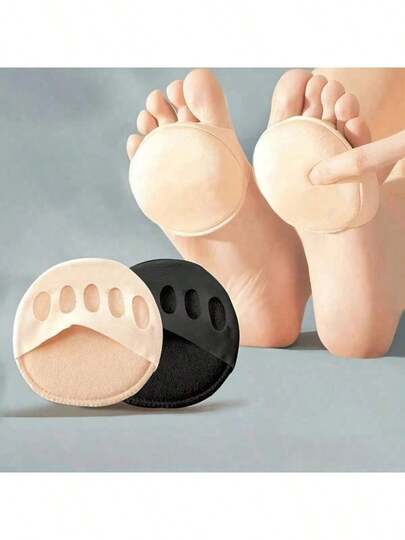 2pairs Women's Five-Toe Forefoot Pads For High Heels, Comfortable Half Insoles For Foot Care, Non-Slip Toe Socks Inserts,Autumn And Winter Heels Have Half Socks, Daily Shoe Accessories, Insole