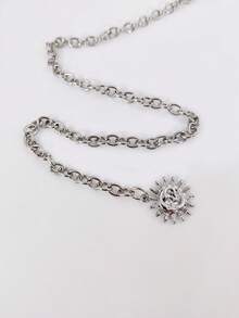 1pc Women's Fashionable Gold Metallic Sunflower Chain Waist Belt, Casual Tassel Flower Body Chain Accessory Fall, Autumn, Halloween - Gold - View 11