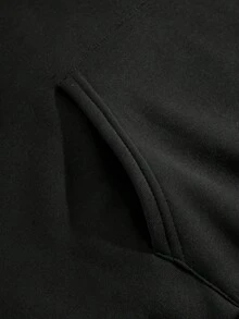 2 Pieces Hoodie + Sweatpants Set, Customized Personalized Thanksgiving Gift, Christmas Gift - Add Your Own Text/Image (Badge Design/Company Logo/Family Photo/Selfie) - Black - View 7