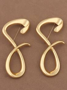 1 pezzo Spilla asimmetrica minimalista in lega di colore oro/argento con simbolo dell'infinito, grande spilla in metallo a forma di numero 8, gioiello adatto per l'uso quotidiano delle donne