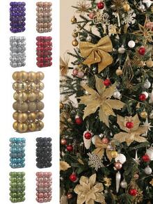 Hộp 36 quả bóng Giáng sinh nhân tạo, đồ trang trí cây thông Noel, thích hợp cho các buổi tụ họp lễ hội, tiệc Giáng sinh, vòng hoa, cây thông để bàn, đồ trang trí tiệc sinh nhật, đồ trang trí trung tâm mua sắm, địa điểm tổ chức đám cưới, lễ đón tiếp, sự kiện tốt nghiệp. Nhiều màu sắc, kích thước 1,57 inch - Nhiều màu - Xem 2