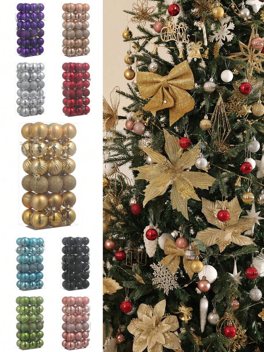 Hộp 36 quả bóng Giáng sinh nhân tạo, đồ trang trí cây thông Noel, thích hợp cho các buổi tụ họp lễ hội, tiệc Giáng sinh, vòng hoa, cây thông để bàn, đồ trang trí tiệc sinh nhật, đồ trang trí trung tâm mua sắm, địa điểm tổ chức đám cưới, lễ đón tiếp, sự kiện tốt nghiệp. Nhiều màu sắc, kích thước 1,57 inch
