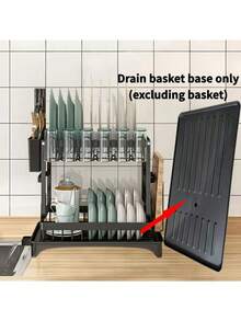 1 Piece (Only Bottom Drainage Tray) Durable Plastic Kitchen Sink Storage Tray And Clean Drainage Tray With Drainage Holes - Multifunctional Drainage Filter, Built-In Drainage Hole, No Manual Drainage Operation, Anti Clogging, Easy To Clean Sink Garbage Management Solution, Kitchen Countertop Utensil Drying Rack, Sink Storage Box