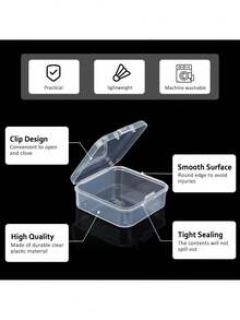 100 buc cutie de depozitare mini multifuncțională pentru machiaj și produse esențiale de înfrumusețare - organizator transparent și ușor pentru ruj, gene, pufuri - perfect pentru depozitare în baie, proiecte DIY, cutie compartimentată, cutie de depozitare, cadou ideal pentru meșteri și iubitorii de bijuterii - Multicolor - Vizualizare 5