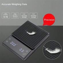1pc Black Home Manual Drip Coffee Electronic Scale, Precise 0.1g Kitchen Scale For Food, Baking, Cake Ingredients Weighing, Smart High Precision, Upgraded Italian Quality, Touch Screen, Portable Multi-Function - Black - View 5