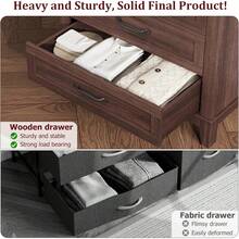 mteryoing 5-Drawer Dresser For Bedroom, 41.3" Tall Wood Chest Of Drawers, Freestanding Storage Closet Organizer With Large Vertical Drawers For Clothes, Bedroom, Living Room, Dorm - 棕色 - 查看 6