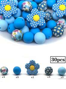 32 hạt silicon hỗn hợp để làm đồ trang sức tự làm - Hoa văn hoa màu hồng, sọc và ô vuông có tâm màu vàng - Hoàn hảo cho vòng cổ, vòng tay, móc chìa khóa và các dự án thủ công, Vật tư dự án thủ công | Kiểu hạt caro | Kết cấu hạt xúc giác, Hạt nhân vật silicon - Nhiều màu - Xem 16