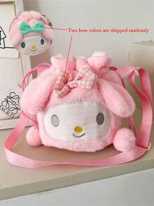 Sanrio 1 PC Sanrio Cinnamon Dog Kuromi Plush Drawstring Bag Bucket Bag Crossbody Bag Cartoon Bag Shoulder Bag