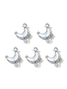 10/20pcs Random Blue Tone Ocean Colored Rhinestone Cross & Heart Shaped Pendant DIY Necklace Bracelet Jewelry Gift For Women