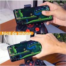 El mango de juego Bluetooth inalámbrico está conectado directamente al sistema iOS android. La batería tiene una larga vida útil y es adecuada para computadoras móviles - Negro - Ver 8