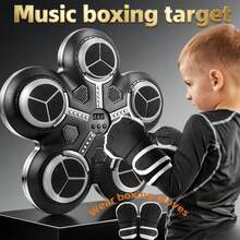 Máquina de boxeo musical - Máquina de boxeo musical montada en la pared con luces LED, equipo de boxeo inalámbrico inteligente, máquina de entrenamiento de boxeo musical con guantes, ¡adecuada para gimnasios en casa!