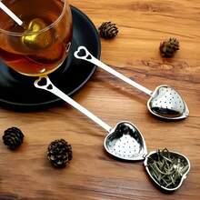 5pcs Long Handle Heart-Shaped Tea Infuser, Stainless Steel Tea Filter Rod, Home & Office Tea Set, Tea Filter Net, Stainless Steel Heart-Shaped Tea Filter, Slouchy Filter Net, Creative Tea Set Rod, Tea Infuser Net - Long-handled Heart-shaped Tea Strainer - View 7