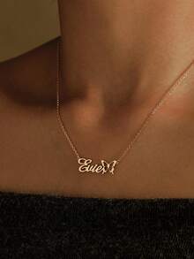1PC Custom Hollow Butterfly Name Necklaces For Women 18K Gold Plated Personalized Name Stainless Steel Name Butterfly Necklace Party Wedding Birthday Jewelry Gift - Yellow Gold - View 5