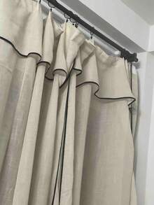 1 件法式复古薄纱窗帘，全新日式亚麻轻质奢华窗帘，适用于客厅、卧室、家居装饰，适合所有季节 - 彩色 - 查看 5