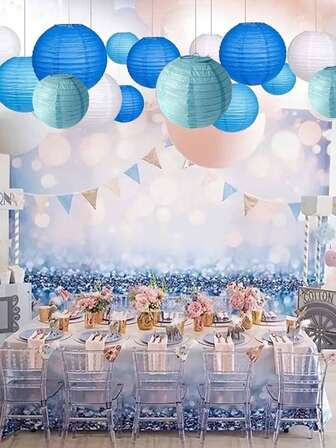 4pcs/1pc-Party Decorative Background Paper Lanterns Folding Round Decorative Hanging Paper Lanterns Birthday Party Decorative Wedding Decorative Paper Lanterns. Handicrafts, Attention To Detail, Multi-Color, Multi-Specification. Wedding, Shopping Mall, Activity