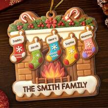 Custom Acrylic Ornament - Personalized Christmas Birthday Gifts For Mom, Dad, Kids - Home Is Our Christmas Heart