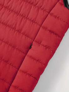 男士冬季加厚羽绒背心，加厚保暖背心，休闲无袖保暖加厚羽绒背心外套 - 紅色 - 查看 5