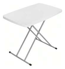 Mesa de servicio con 3 posiciones de altura en 75cm, con patas antiderrape en estructira de acero. - Blanco - Ver 1