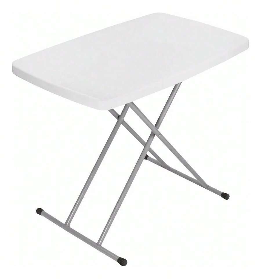 Mesa de servicio con 3 posiciones de altura en 75cm, con patas antiderrape en estructira de acero. - Blanco - Ver 1
