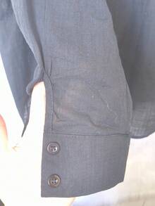 Women's Long Sleeve Linen Shirt - 黑色2 - 查看 4