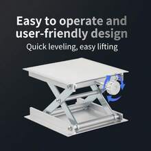 1 pieza Plataforma elevadora plegable de aleación de aluminio, soporte de nivel láser sin conexión eléctrica, gato elevador manual mini de laboratorio - Plateado - Ver 4