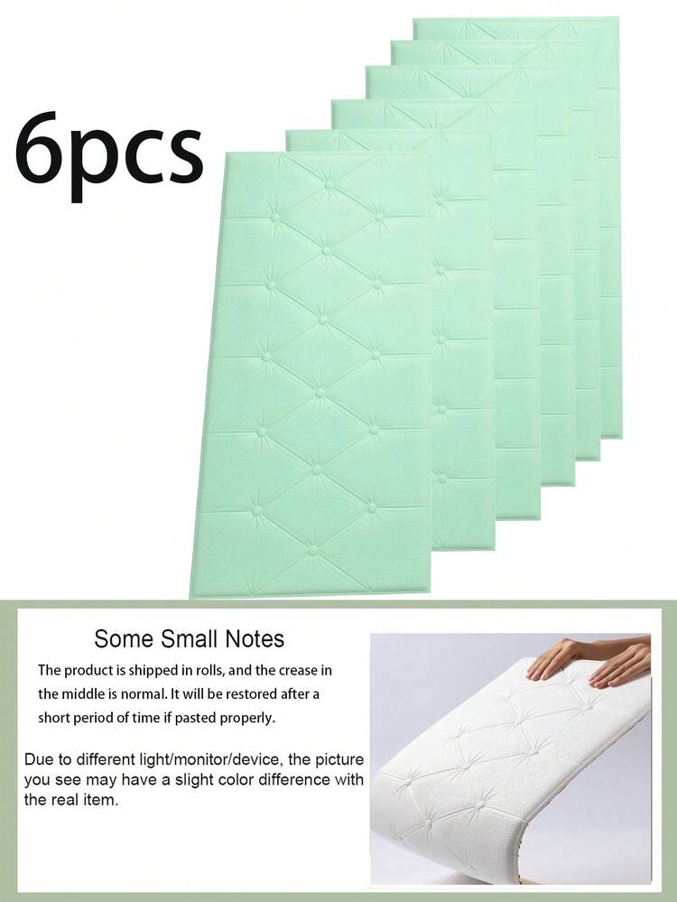 Self-Adhesive 3D Design, Elegant Rhombus Pattern Decorative Cushion Wall Sticker For Tatami Bed Headboard, Soft Padding, Black And White, Suitable For Bedroom And Living Room Decor, Foam Wall Panels For Room, Leather-Wrapped Decorative Collision-Proof Wall Padding, Wall Covering For Bedroom Headboard, Ensuring Safety - Multicolor - View 14