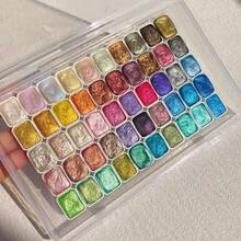 60 Colors Solid Watercolor Paint Set, Shimmery Pearl Hues, Perfect Watercolor Travel Set For Artists, Hobbyists And Painting Enthusiasts - Sets - View 9