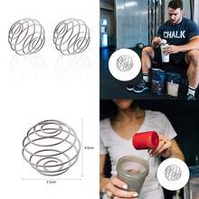 2 Pcs Stainless Steel Bottle Mixer Ball  Protein Shaker Ball Wire Whisk Blender Mixing Ball For Bottle Shaker#DSGDSF - Bạc - Xem 1